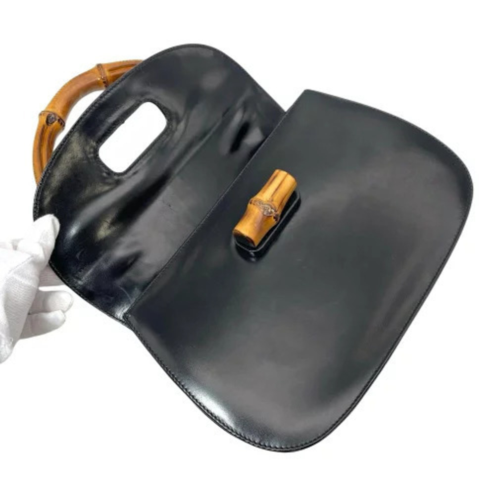 Gucci Bamboo Handbag Leather Black - Picture 5 of 7